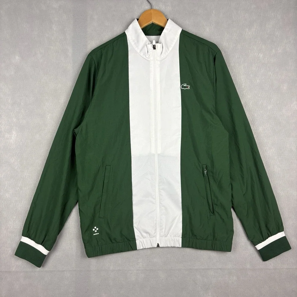 Lacoste x Daniil Medvedev Track Jacket Men’s Large Green White Colorblock Tennis